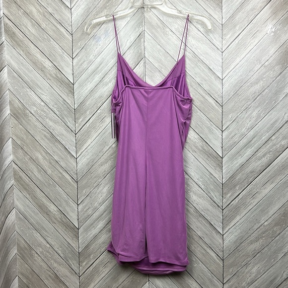 NWT WILD FABLE Purple Lavender Mesh Ruched Spaghetti Strap Dress Medium - Picture 5 of 12
